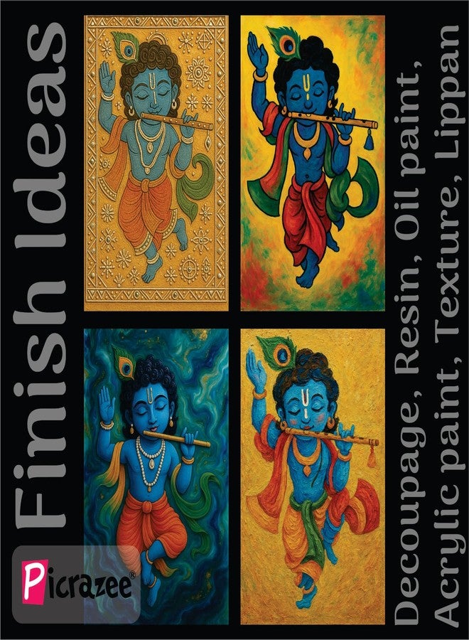 PICRAZEE DIY Art & Craft Kit With Pine MDF Base | Acrylic Colors, Brushes, Palette & Easel | Ideal For Oil & Acrylic Painting, Decoupage, Lippan, Texture Art, Resin & Kids DIY Projects (M2),Brown - Image 2